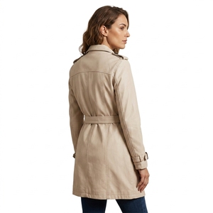Gabardina de Cuero para Mujer, Gran Venta |   Chaquetas de Cuero Auténtico Casuales de Invierno |   para Damas - Product Image 2
