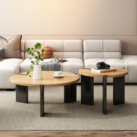 Table basse ronde en bois massif JIAMUJIA, style Wabi-sabi, moderne et luxueuse, pour petit salon, combinaison de meubles de salon créatifs