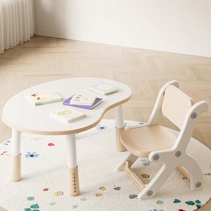 Bureau réglable en plastique pour <span class=keywords><strong>bébé</strong></span>, meubles pour enfants, crèche de style cartoon, table et chaise avec crayons - Product Image 2