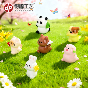 Figurines de petits animaux en résine, décoration de jardin pour maison de poupée, ornement de voiture, thème de sortie printanière - Product Image 2