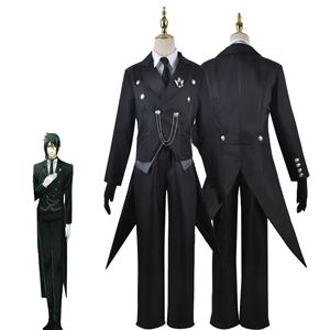 Maggiordomo nero Sebastian Michaelis Costume da Cosplay Set completo rondine coda smoking pantaloni Top nero festa di carnevale diacono nero - Product Image 1