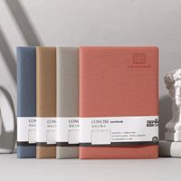 Cuaderno A5 de Cuero PU con Textura de Tela, Icono Grabado, 100 Hojas Rayadas de 100GSM, 3 Colores, Papelería de Oficina, Venta al por Mayor