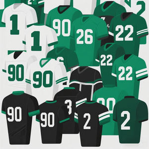 Camisetas de Fútbol Americano para Hombre, Listas para Enviar, Cosidas, Colores del Equipo Phila, Negro y Verde, Estilo Nuevo y Vintage, Venta al Por Mayor - Product Image 1