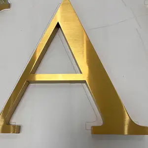 High Quality Wall Letters Diy Alphabet Letter Signs Custom Gold Brushed Stainless Steel Letters With Factory Price