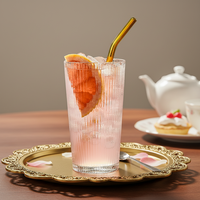 Nouvelle tasse en verre imprimée par un créateur de mode, pour la maison, pour la bière, le jus, les cocktails highball