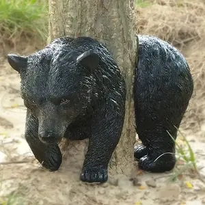 [Sculpture d'ours de câlin d'arbre] 1pc arbre d'ours noir suspendu-décoration extérieure de résine de sculpture d'arbre pour le <span class=keywords><strong>jardin</strong></span> et les cadeaux - Product Image 5