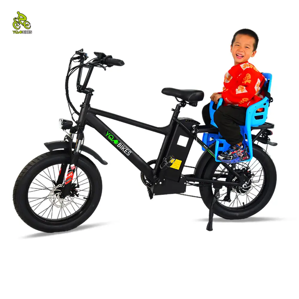 2024 deux places famille enfant ebike 1000W Parent-enfant vélo électrique Pizza livraison de nourriture Cargo vélo électrique 20 pouces gros ebike