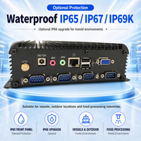 Komputer Industri Tanpa Kipas 5 COM RS232 Mini PC Intel I3 I5 I7 J1900 N100 IP65 Suhu Luas VGA OEM ODM Kustom