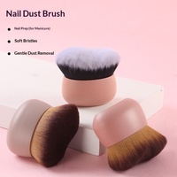 Nouvelle brosse à poussière pour ongles en forme de cœur, poils doux, brosse de nettoyage pour manucure et prétraitement