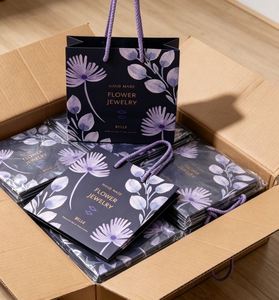 Bolsas de Papel para Compras con Logotipo Impreso Personalizado, Bolsas de Papel de Lujo para Empaque de Ropa, Bolsas de Regalo para Boutique - Product Image 1