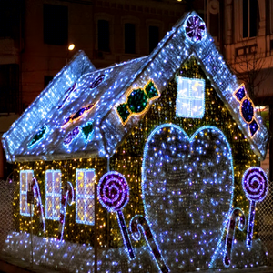 Cozy Christmas House LED Motif Light Outdoor Village Decoration for <b>Garden</b> Park Holiday Theme Landscape Display - Product Image 1