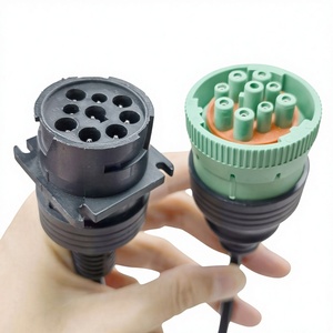 Maßgefertigter J1939 Typ 2 Stecker auf Typ 1 Buchse Kupferkern Spiralförmiger Kfz-Diagnosekabelbaum mit PVC-Spiralummantelung 300V - Product Image 1