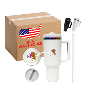 Magazzino USA: Set da 20 Tumbler in Acciaio Inox da 40oz con Rivestimento Arcobaleno, Manico e Coperchio con Cannuccia per Incisione Laser - Product Image 1
