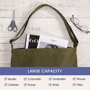 Bolsa de Hombro de Lona Resistente, Bolsa de Mano Personalizada, Informal, para Uso Diario, con Correa Ajustable, Multicolor, Portátil, para la Escuela, Viajes, Compras - Product Image 4