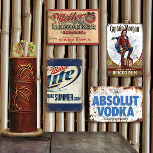 Letrero Metálico Multimarca de Cerveza y Ron, Miller, Captain Morgan, <span class=keywords><strong>Milwaukee</strong></span>, Chicago, Decoración Vintage para Pared de Bar - Product Image 3