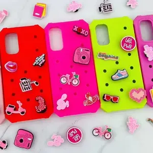 Cute 3D Cartoon DIY Phone Cases For iPhone 14 13 11 12 Pro Max X XS Max Silicone Cover with Hole Girl Carcasa De Celular