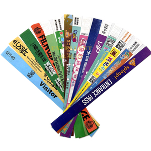 Pulseras Tyvek impermeables a prueba de manipulaciones de colores más vendidas, pulsera de Salud de papel personalizada para parque de atracciones, piscina - Product Image 2