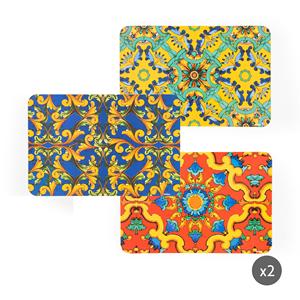 Set di 6 tovagliette Excelsa Trinacria in plastica 43x28,5 cm multicolor riutilizzabili stampate in stile mediterraneo - Product Image 2