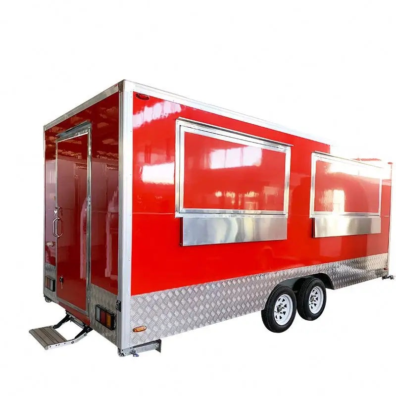 Straatplein Keuken Ijs Fast Food Trailer Volledig Uitgeruste Koffie Mobiele Food Truck Met Volledige Keuken