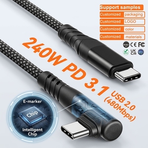 LUNGKAY Cavo Personalizzato USB 2.0 Maschio a Angolo Retto Tipo C 240W 480Mbps con Chip E-Marker per Ricarica Rapida, Trasmissione Dati e Connessione al Computer - Product Image 2