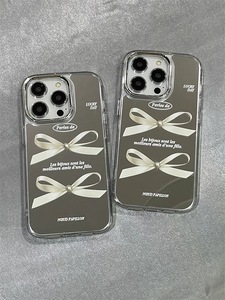 Funda para Teléfono con Espejo y Diseño de Lazo, Cubierta Estética y Linda para <span class=keywords><strong>iPhone</strong></span> <span class=keywords><strong>XR</strong></span>, <span class=keywords><strong>iPhone</strong></span> 12, Funda Brillante para 17promax, <span class=keywords><strong>iPhone</strong></span> 13 - Product Image 5