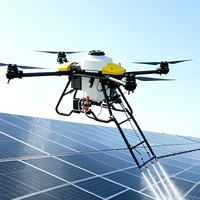 Drone intelligent d'entretien de panneaux solaires à navigation automatique, pulvérisation d'eau haute pression, quadricoptère en alliage d'aluminium pour fermes photovoltaïques