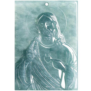 Pendentif en Jadeite Naturelle Bleu Eau de Jais, Bijou UNISEXE, Design Original Sculpté, Cadeau Religieux avec Certificat d'Expertise FG79 - Product Image 5