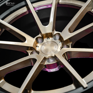 Borui 2 חתיכה מזויפת גלגלים עם פנים ברונזה מוברש, מט כפול צעד חבית על גלגל מזויף עבור mondeo <span class=keywords><strong>camaro</strong></span> - Product Image 4