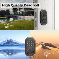 Serrure de porte intelligente Arpha D180W en laiton avec clavier à code BT, serrure électronique avec application Tuya et accès par empreinte digitale