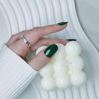 Lot de 24 faux ongles verts ovales à presser, en ABS, pré-dessinés, couleur unie, couverture complète