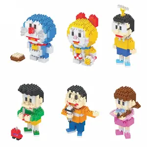 सबसे अच्छा बेच रचनात्मकता DIY nobita Shizuka suneo नैनो ईंटों इमारत ब्लॉकों इकट्ठा और निर्माण खिलौना उपहार लड़का और लड़की