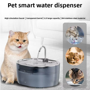 2025 Automatische 304 Roestvrijstalen Kattenfontein: 3,2l Ultrastille Pomp Met Grote Capaciteit En 3-traps Filtersysteem - Product Image 3