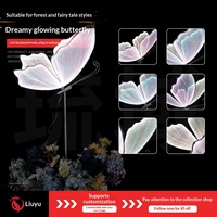 Ailes de papillon lumineuses réglables, pendentif tridimensionnel, décoration de plafond, ornement de lustre de mariage