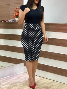 Vestido lápis midi feminino, novo vestido vintage com estampa floral e manga curta plus size para festa à noite verão S-2XL - Product Image 3