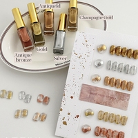 4 Couleurs Classiques – Encre Métallique Effet Marbre pour Nail Art – Gel Liquide de Peinture Effet Marbre Unique pour Ongles – OEM