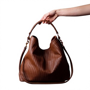 Sacs à main élégants pour femmes BS INTERNATIONAL BTR0022, sacs à main minimalistes en cuir véritable, fermeture éclair, deux poignées, légers et durables - Product Image 4