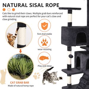 7 Layer Cat Scratcher Tower Home Cat Toys Tree Pets Hammock Sisal Post Climbing Frame Toy Cat Scratching <b>Board</b> Climbing Frame - Product Image 5
