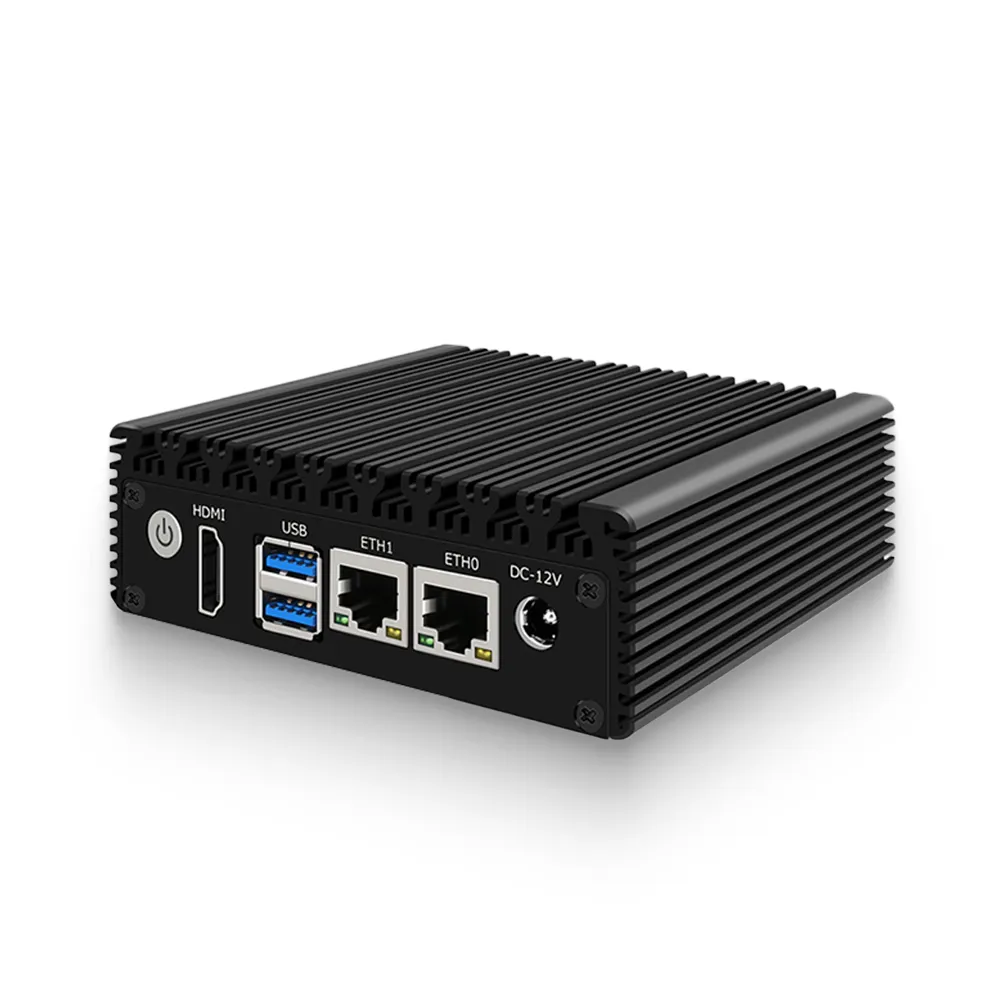 Small Portable Fanless Industrial Mini PC Intel Celeron N3050 J4125 N4000 2xI226V Nics 4K Dual Lan Low Consumption Mini Computer