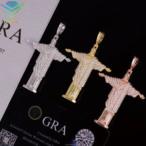 Hip Hop Jesus Anhänger Weiß<span class=keywords><strong>gold</strong></span> S925 Silber Iced Out VVS Diamond Pass Diamant <span class=keywords><strong>Tester</strong></span> Moissan ite Anhänger für Herren Schmuck - Product Image 2