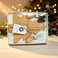 Plateau de service carré en bambou pour fromages et charcuteries avec couverts (couteau et fourchette) – Idéal pour les fêtes de Noël et comme cadeau