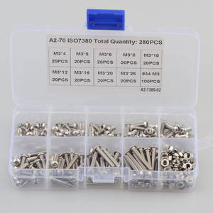 280PCS M3 Cross-border Special Stainless Steel 304 Pan Head Hexagon <b>Screw</b> and Nut Combination Box Set - Product Image 4