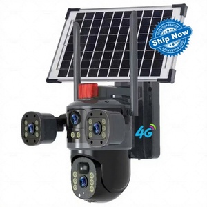 Eseecloud 4Lens 3Views 12MP 4G Sim Card Solar Outdoor Network Cameras 360 PTZ IP CCTV Wireless WIFI Surveillance Camera <b>Security</b> - Product Image 2