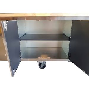 Meja Kerja Industri Beroda Baja Tahan Karat 1.8m dengan Banyak Laci, Dapat Disesuaikan OEM/ODM untuk Pria - Product Image 6