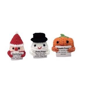 Los más vendidos de Navidad y Halloween: Muñecos de hilo de dibujos animados, calabazas tejidas a mano y de ganchillo, tarjetas de abrazo de energía positiva - Product Image 5
