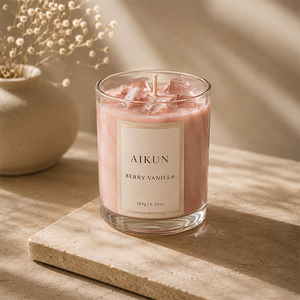 AIKUN OEM Emballage personnalisé de luxe en cristal fait main, bougie parfumée en verre à 100 % cire de soja, longue durée - Product Image 3