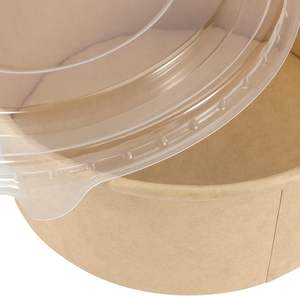 Bol à salade en papier Xiamen 40oz jetable biodégradable avec couvercle en PET, impression personnalisée en gros pour café, petit-déjeuner, collation, aliments chauds ou froids - Product Image 3