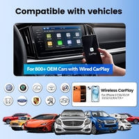 Kit Carlink Tpct Usb Carplay Ota Update Plus d'applications CarPlay filaire vers sans fil 2 en 1 Usbc Wifi6 Boîte intelligente Ai adaptateur pour Waze