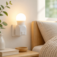 Douille de lampe E27 à usage domestique avec interrupteur, en plastique, laiton et cuivre, pour conversion de lampe de nuit LED