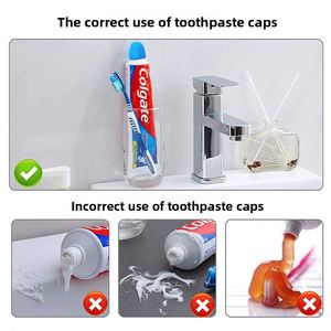 Creative Silicone Self-Closing <b>Toothpaste</b> Cap Mess-Free <b>Toothpaste</b> Squeezer <b>Dispenser</b> Topper - Product Image 5