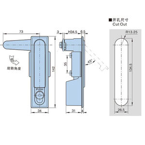 XK136-142-LL aluminium armoire à panneau plat encastré poignée pliante serrure porte tirer <span class=keywords><strong>loquet</strong></span> <span class=keywords><strong>pour</strong></span> porte - Product Image 6